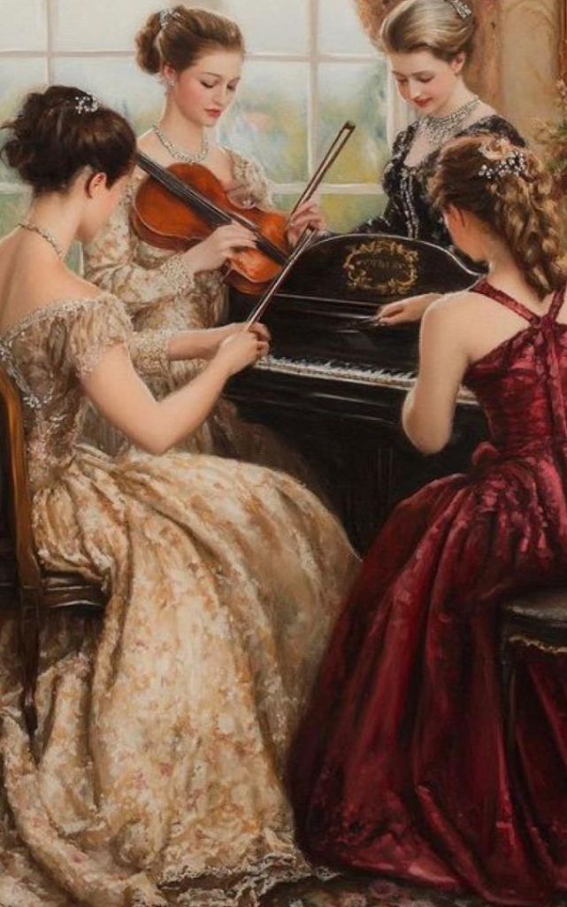 Parlor Sonata — original oil on canvas painting by ArtbyLilyParker