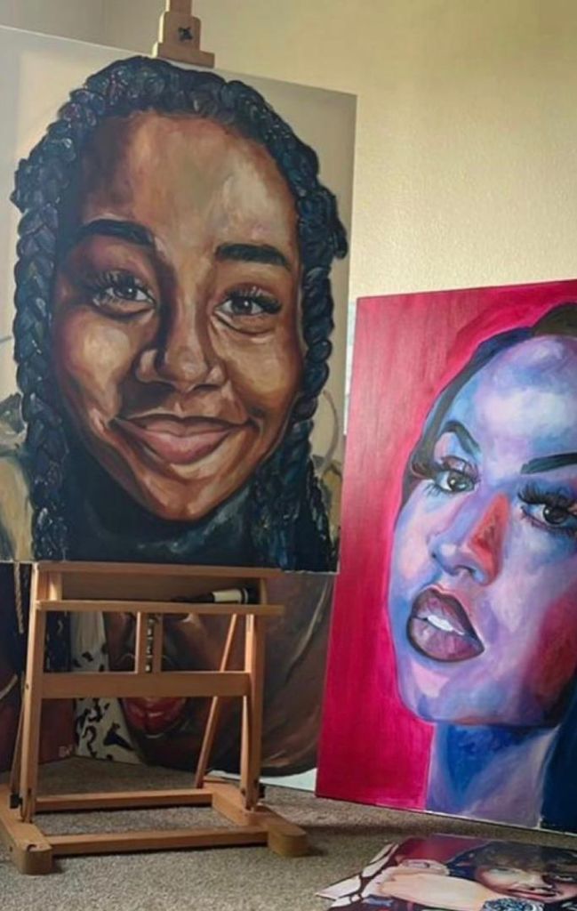 Sisters of Color — original oil on canvas (diptych) painting by ArtbyLilyParker