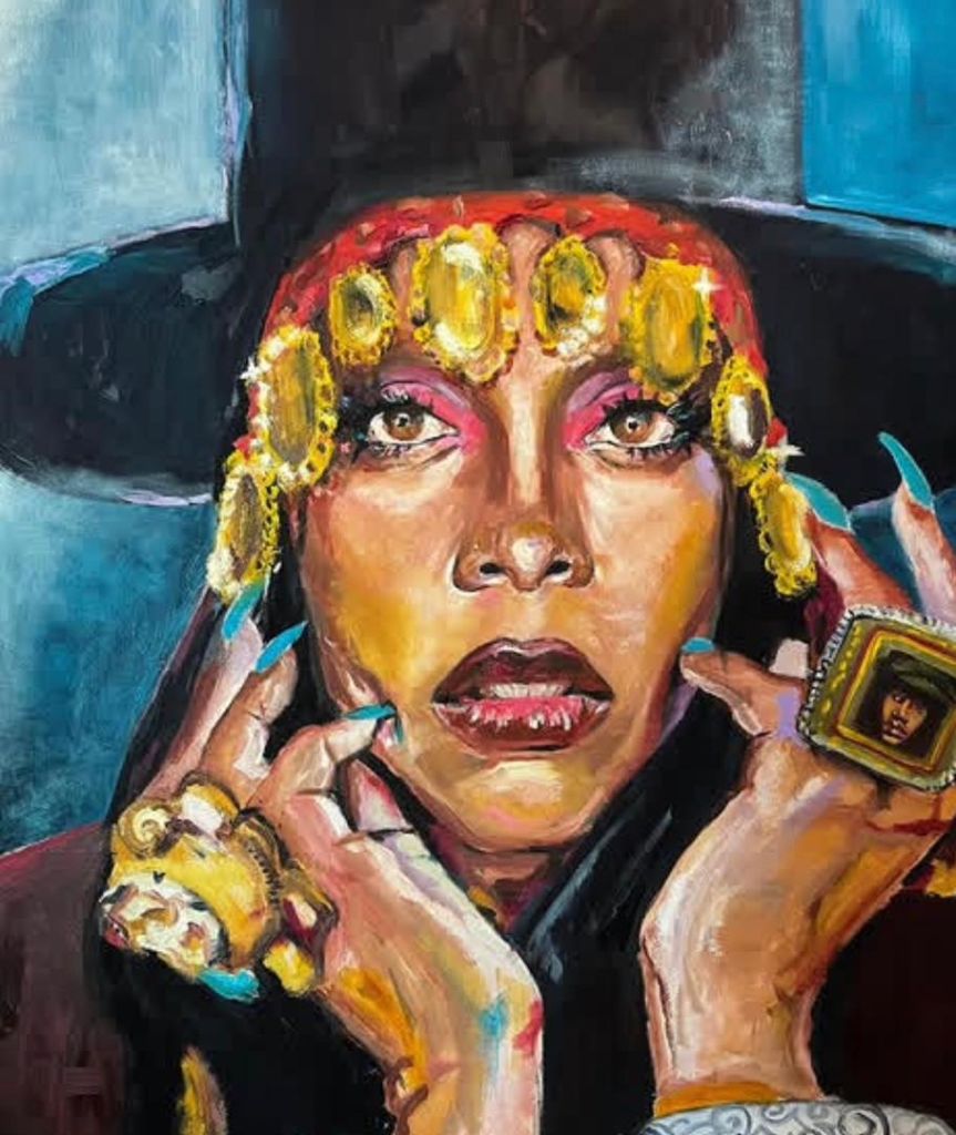 Jeweled Gaze — original oil on canvas painting by ArtbyLilyParker