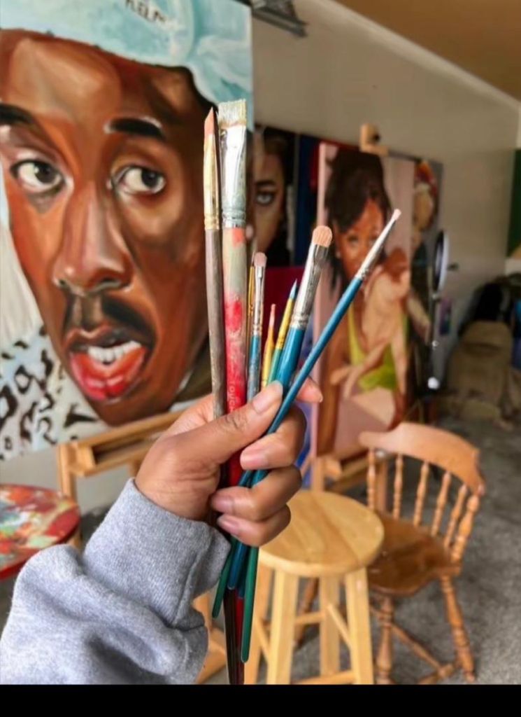 Lily Parker's brushes and studio work